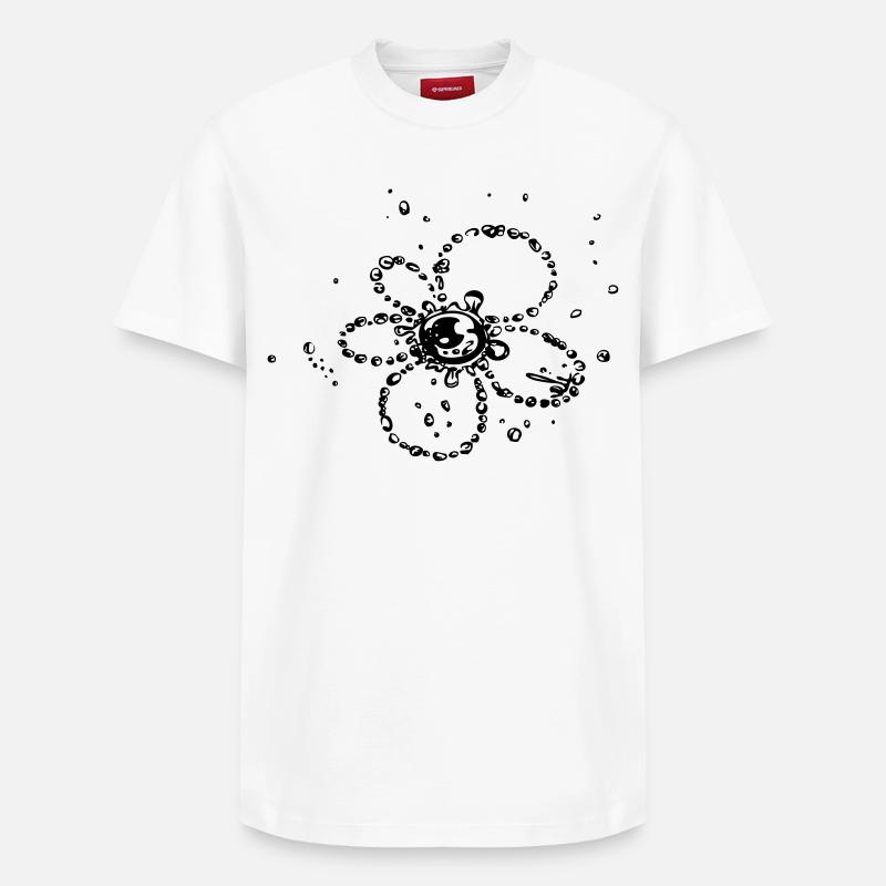 Fleur de gouttes d'eau - T-shirt unisexe décontracté en coton Supima – de SPREAD - blanc