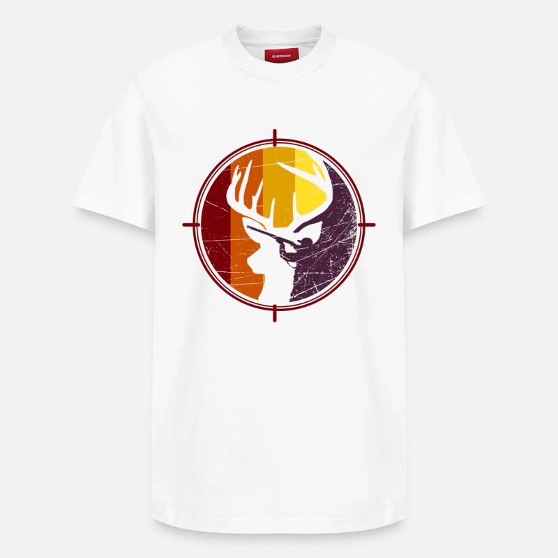 Jäger - Jagd - Hirsch - Relaxed Unisex Supima Cotton T-Shirt – von SPREAD - Weiß