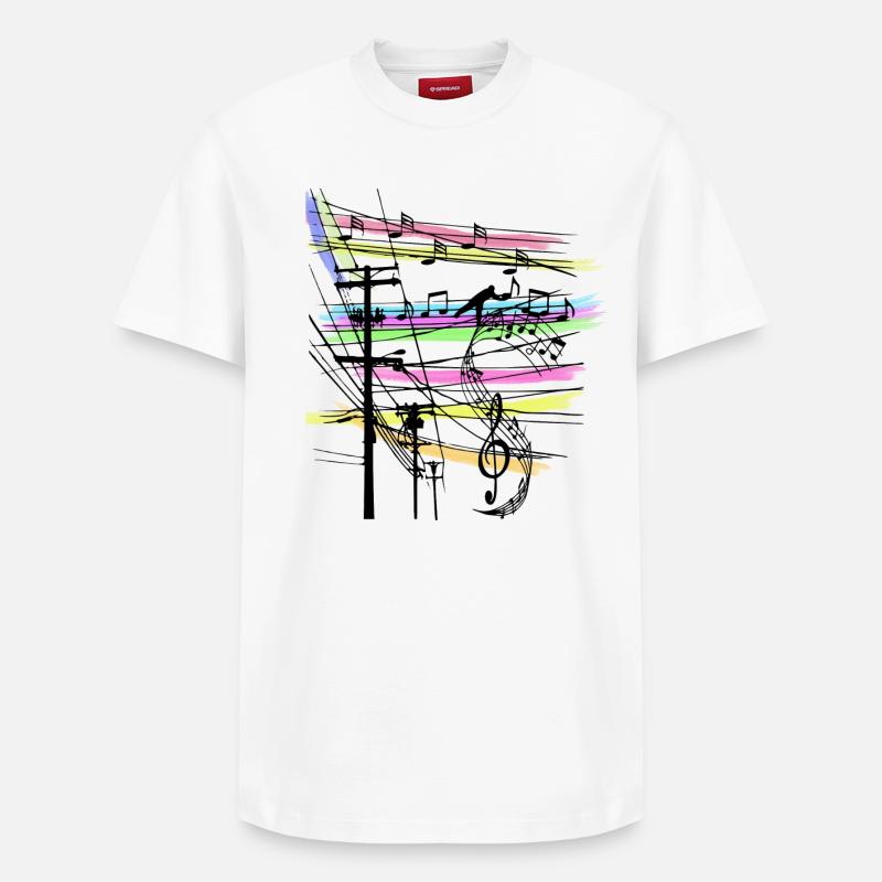Music notes - Relaxed Unisex Supima Cotton T-Shirt – by SPREAD - white