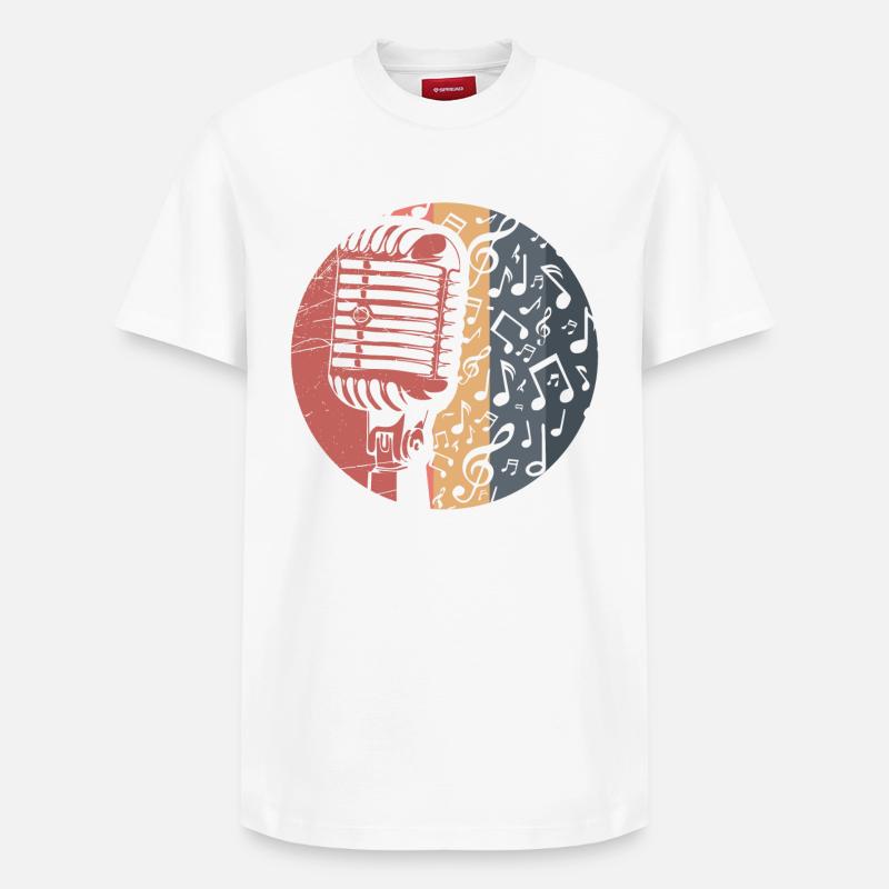 Microphone - T-shirt unisexe décontracté en coton Supima – de SPREAD - blanc