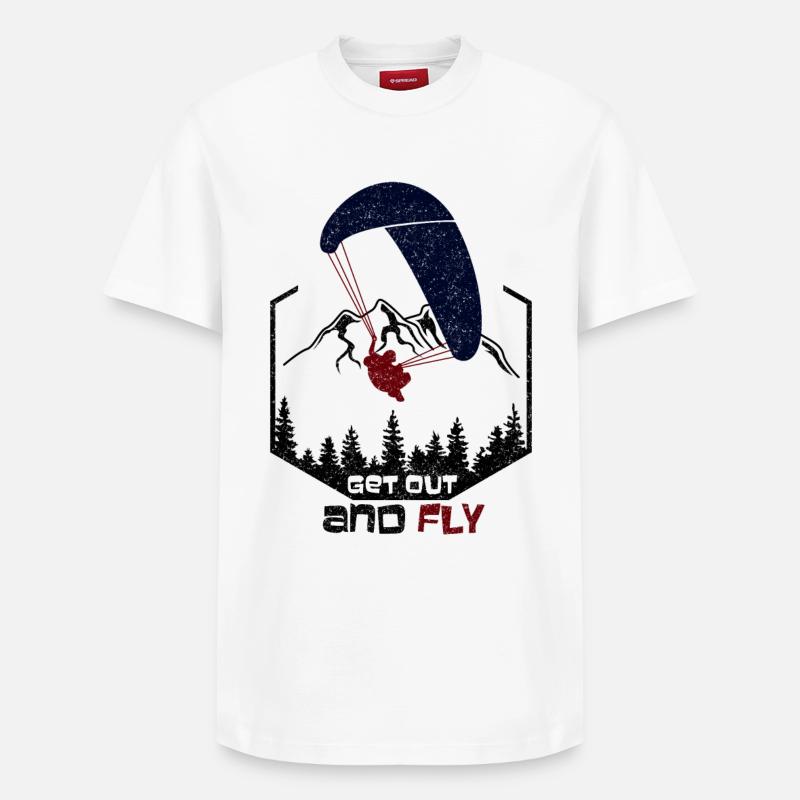 Paragliding - Relaxed Unisex Supima Cotton T-Shirt – von SPREAD - Weiß