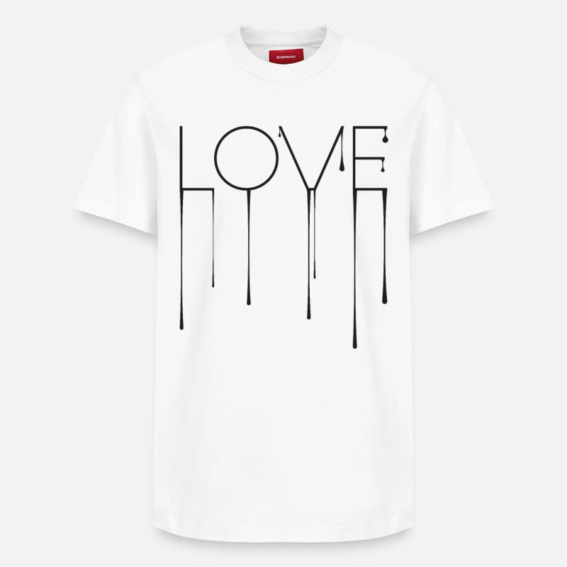 Love liquide - design - T-shirt unisexe décontracté en coton Supima – de SPREAD - blanc