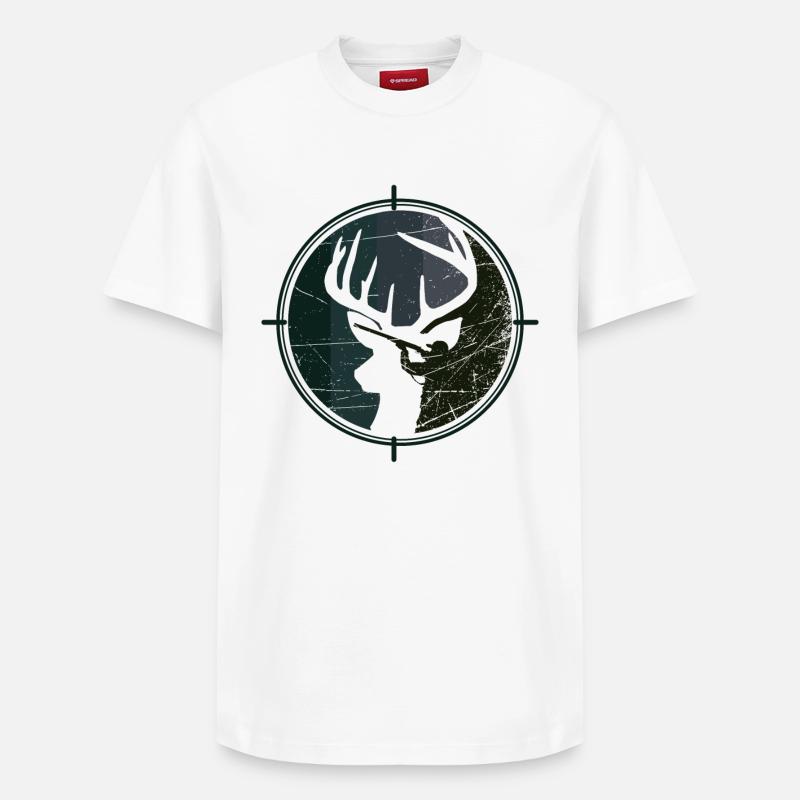 Jäger - Jagd - Hirsch - Relaxed Unisex Supima Cotton T-Shirt – von SPREAD - Weiß