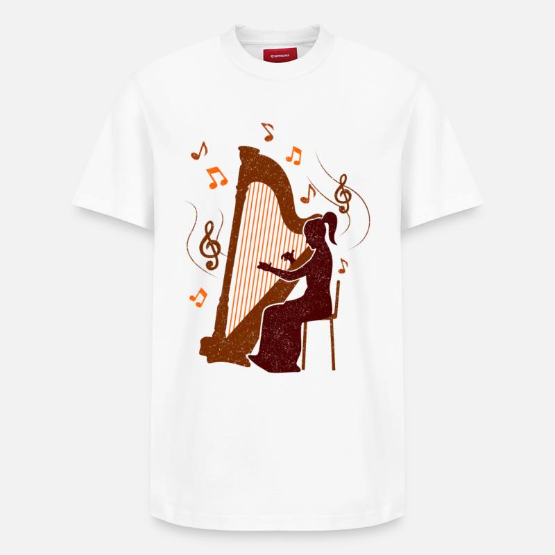Harpe - design - T-shirt unisexe décontracté en coton Supima – de SPREAD - blanc