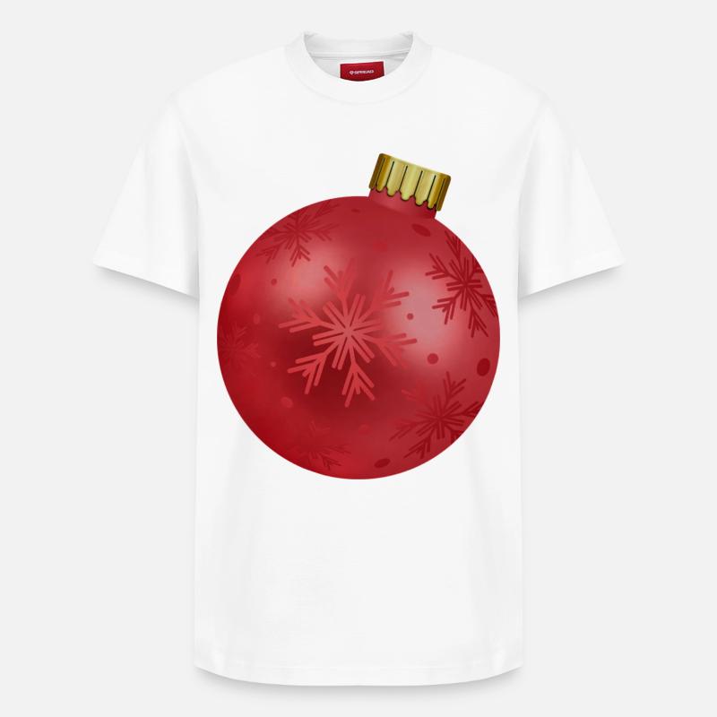 Weihnachtskugel schwanger Babybauch Geschenk - Relaxed Unisex Supima Cotton T-Shirt – von SPREAD - Weiß