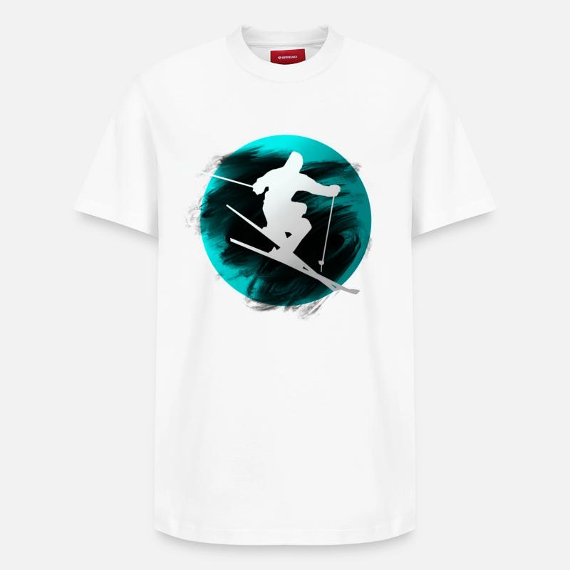 ski - T-shirt unisexe décontracté en coton Supima – de SPREAD - blanc
