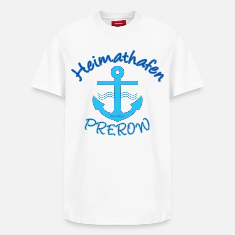 Heimathafen Prerow - Relaxed Unisex Supima Cotton T-Shirt – von SPREAD - Weiß