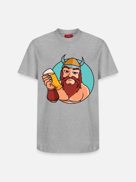 Wikinger mit Bierglas - Relaxed Unisex Supima Cotton T-Shirt – von SPREAD - Weiß