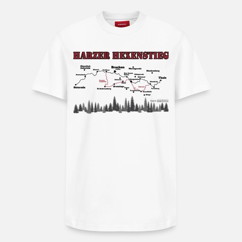 Harzer Hexenstieg - T-shirt unisexe décontracté en coton Supima – de SPREAD - blanc