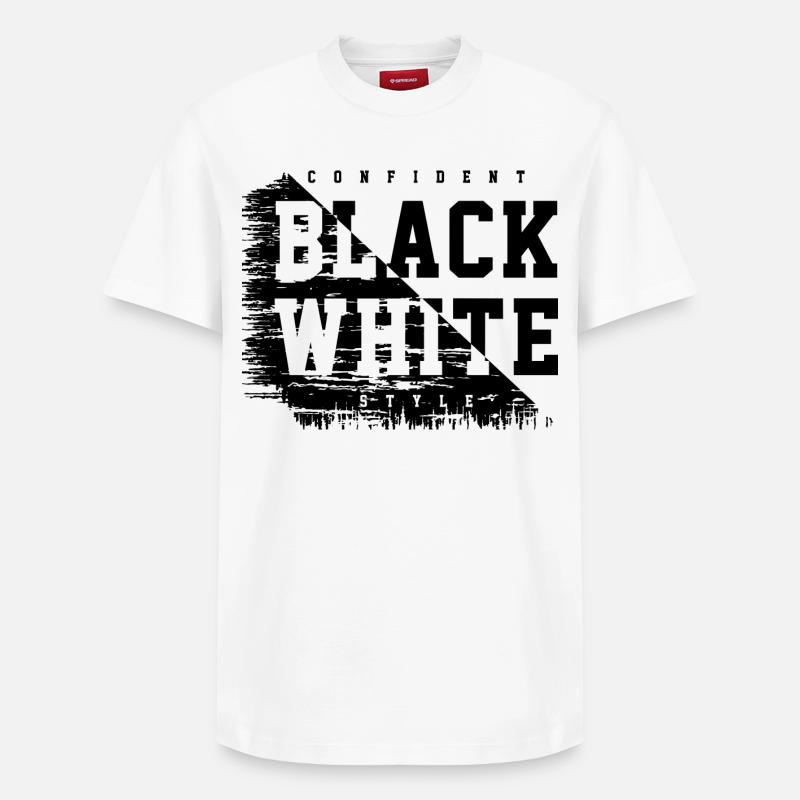 Noir & blanc - T-shirt unisexe décontracté en coton Supima – de SPREAD - blanc