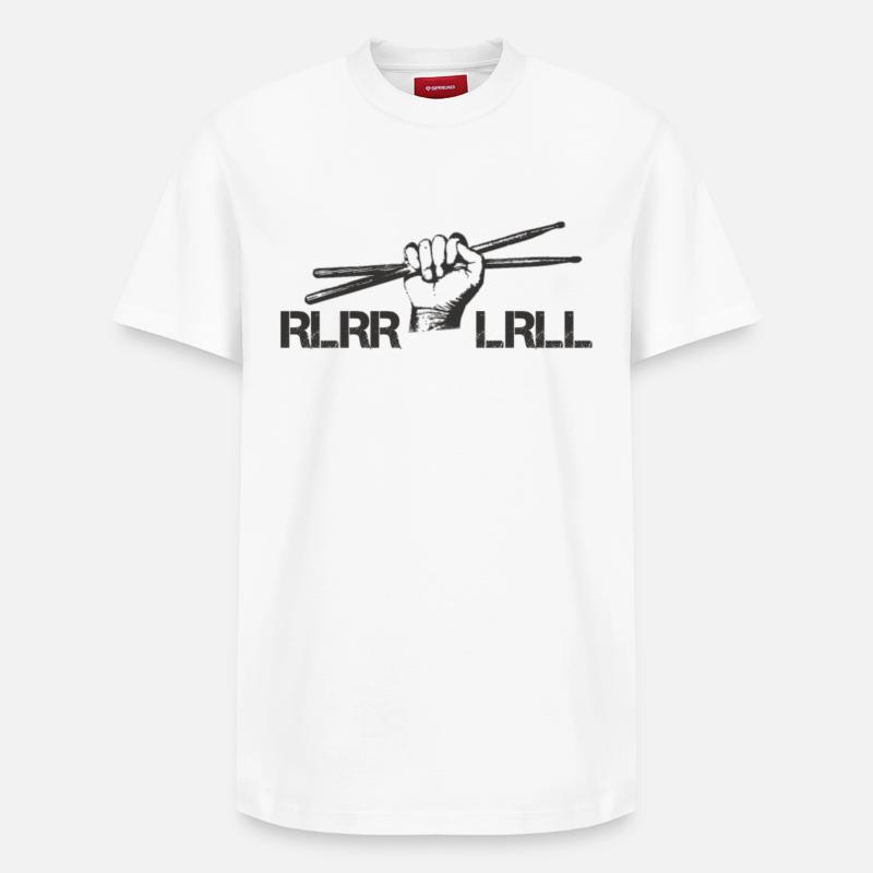 Drums Drummer Schlagzeuger - Single Paradiddle - Relaxed Unisex Supima Cotton T-Shirt – von SPREAD - Weiß