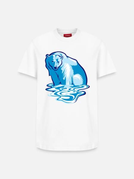 Ours polaire qui fond - T-shirt unisexe décontracté en coton Supima – de SPREAD - blanc