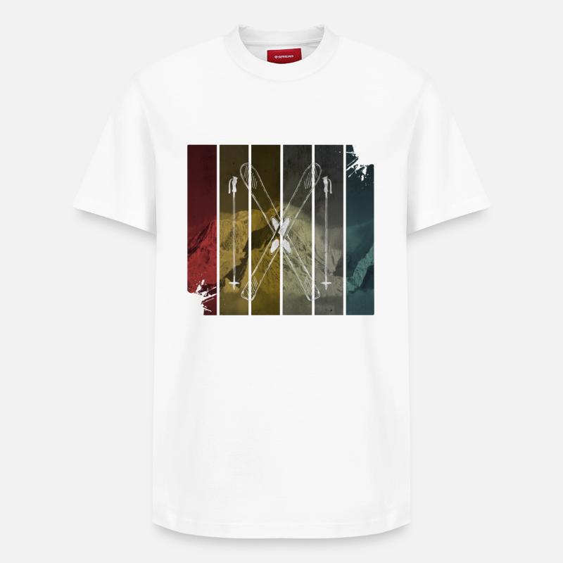 ski - T-shirt unisexe décontracté en coton Supima – de SPREAD - blanc