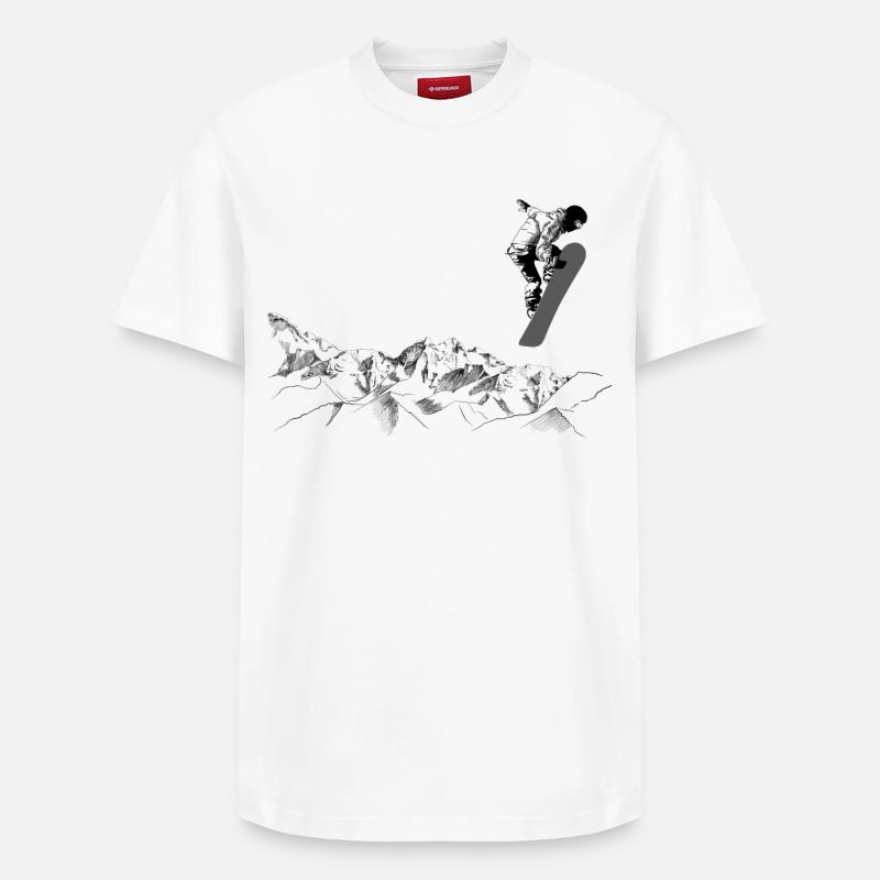 snowboarders - T-shirt unisexe décontracté en coton Supima – de SPREAD - blanc