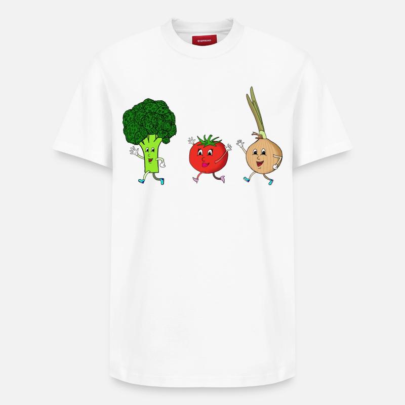Parade de légumes - T-shirt unisexe décontracté en coton Supima – de SPREAD - blanc