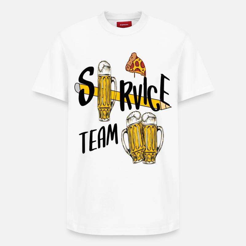 Service Team Bier - Relaxed Unisex Supima Cotton T-Shirt – von SPREAD - Weiß