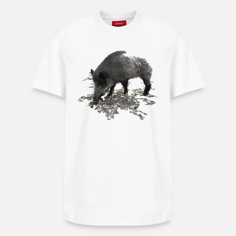 Sanglier - T-shirt unisexe décontracté en coton Supima – de SPREAD - blanc