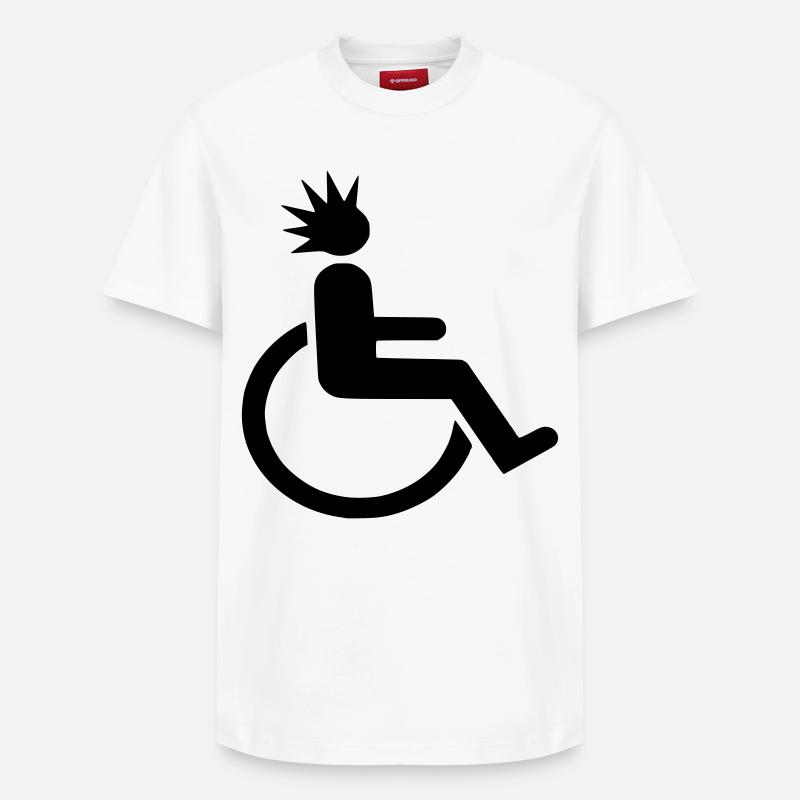 Rollstuhlfahrer mit Punk-Frisur # - Relaxed Unisex Supima Cotton T-Shirt – von SPREAD - Weiß