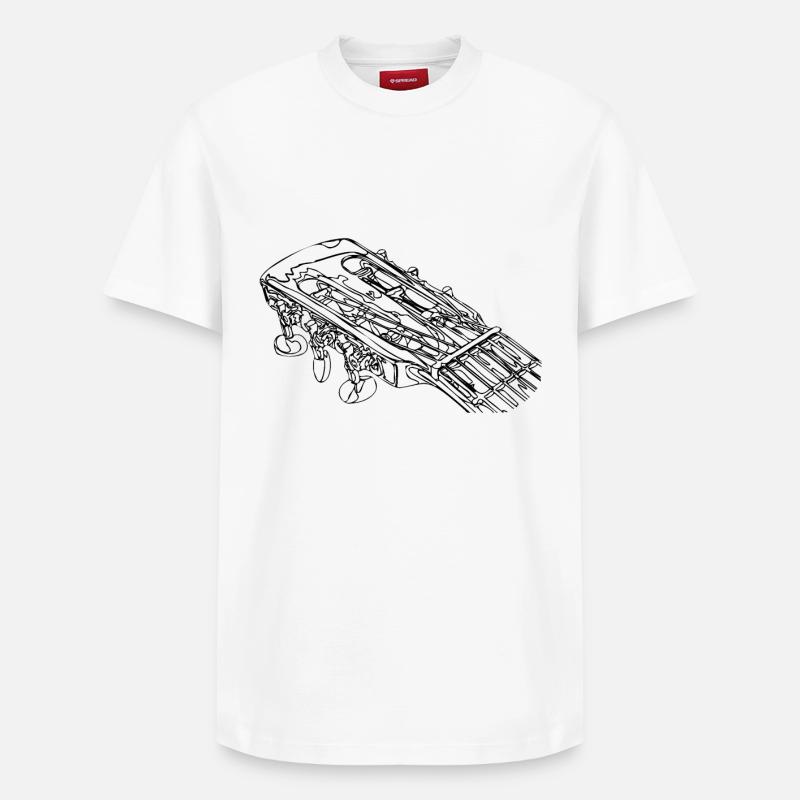 Guitare acoustique - T-shirt unisexe décontracté en coton Supima – de SPREAD - blanc