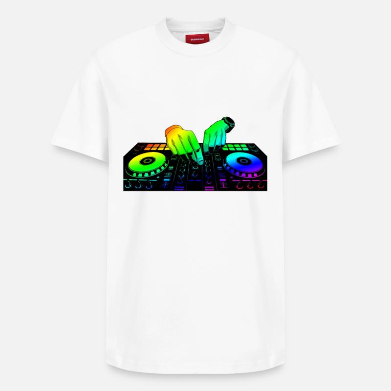DJ - Relaxed Unisex Supima Cotton T-Shirt – von SPREAD - Weiß