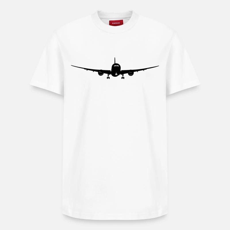 Avion de ligne - T-shirt unisexe décontracté en coton Supima – de SPREAD - blanc