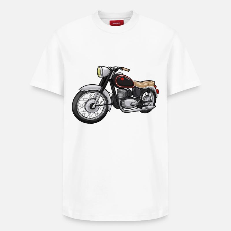 Moto avec un siège - T-shirt unisexe décontracté en coton Supima – de SPREAD - blanc