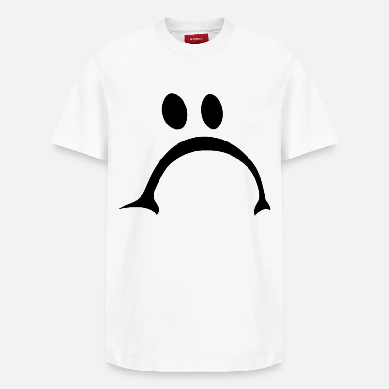 Visage triste et offensé - T-shirt unisexe décontracté en coton Supima – de SPREAD - blanc