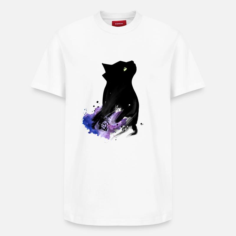 Black Cat - Relaxed Unisex Supima Cotton T-Shirt – von SPREAD - Weiß