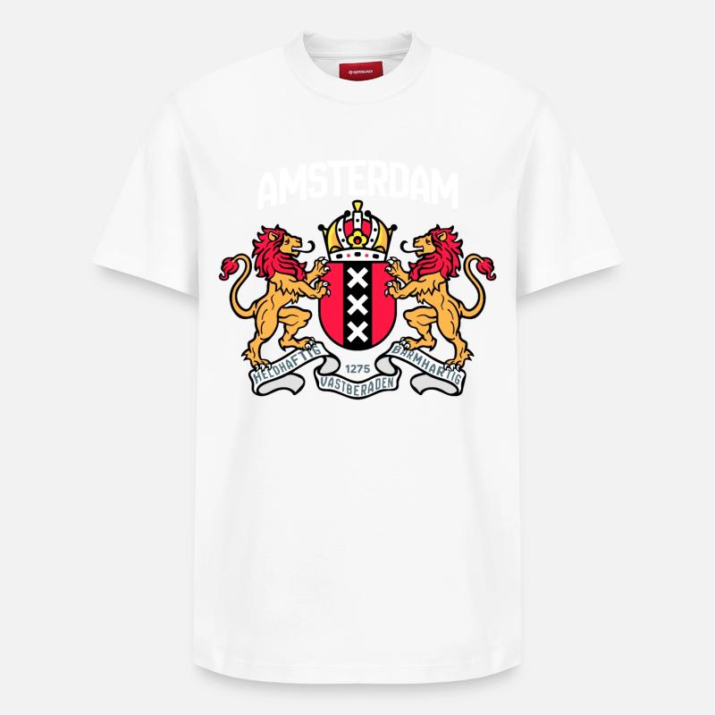 Amsterdamer , dunkel - Relaxed Unisex Supima Cotton T-Shirt – von SPREAD - Weiß