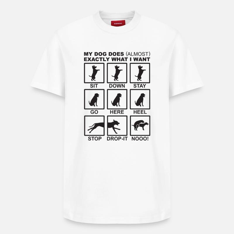 Dog Commands - Relaxed Unisex Supima Cotton T-Shirt – by SPREAD - white