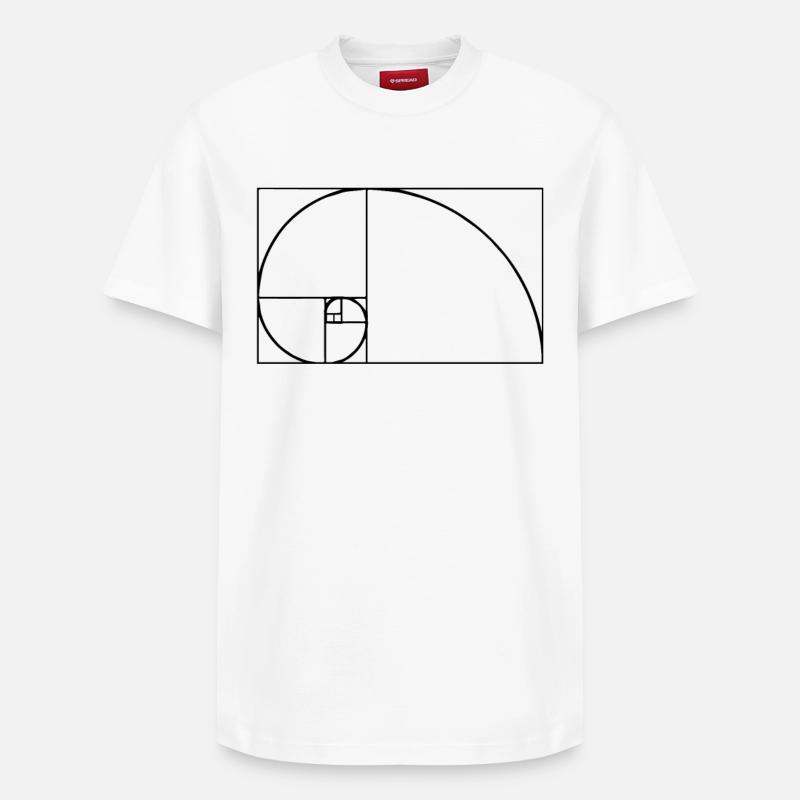 Tshirt Fibonacci - T-shirt unisexe décontracté en coton Supima – de SPREAD - blanc