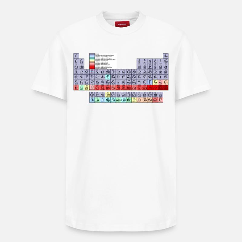 Table périodique - T-shirt unisexe décontracté en coton Supima – de SPREAD - blanc