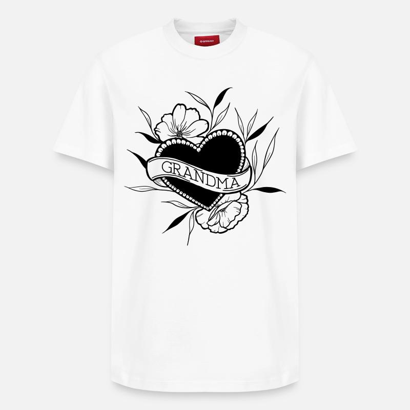 grand-mère - T-shirt unisexe décontracté en coton Supima – de SPREAD - blanc