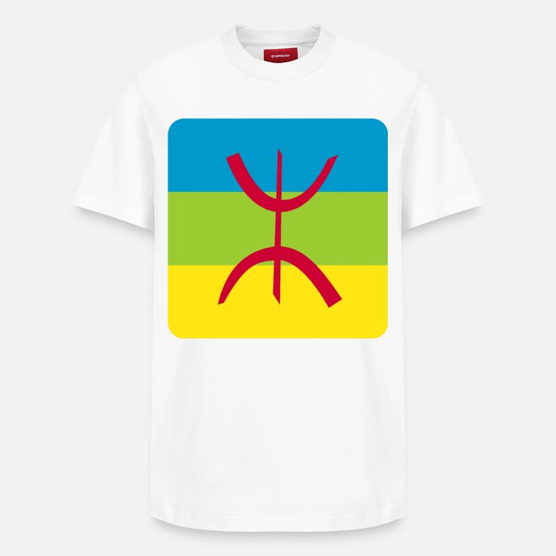 autocollant drapeau berbère réf amazigh - T-shirt unisexe décontracté en coton Supima – de SPREAD - blanc