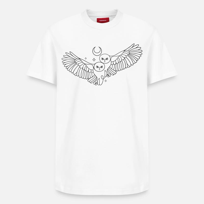 Eule Eulen Mond Liebe Infinity - Relaxed Unisex Supima Cotton T-Shirt – von SPREAD - Weiß