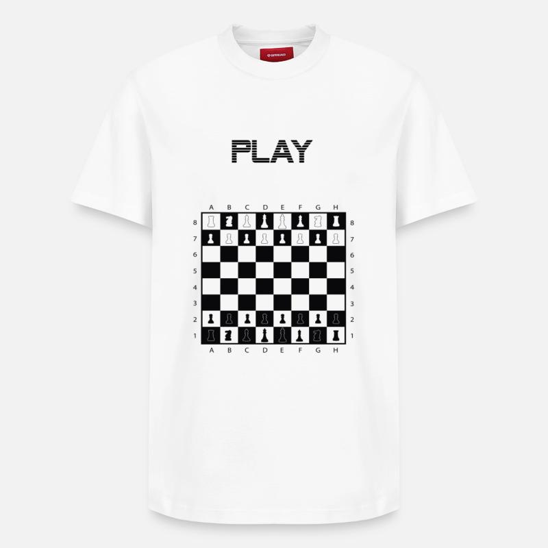 chess - T-shirt unisexe décontracté en coton Supima – de SPREAD - blanc