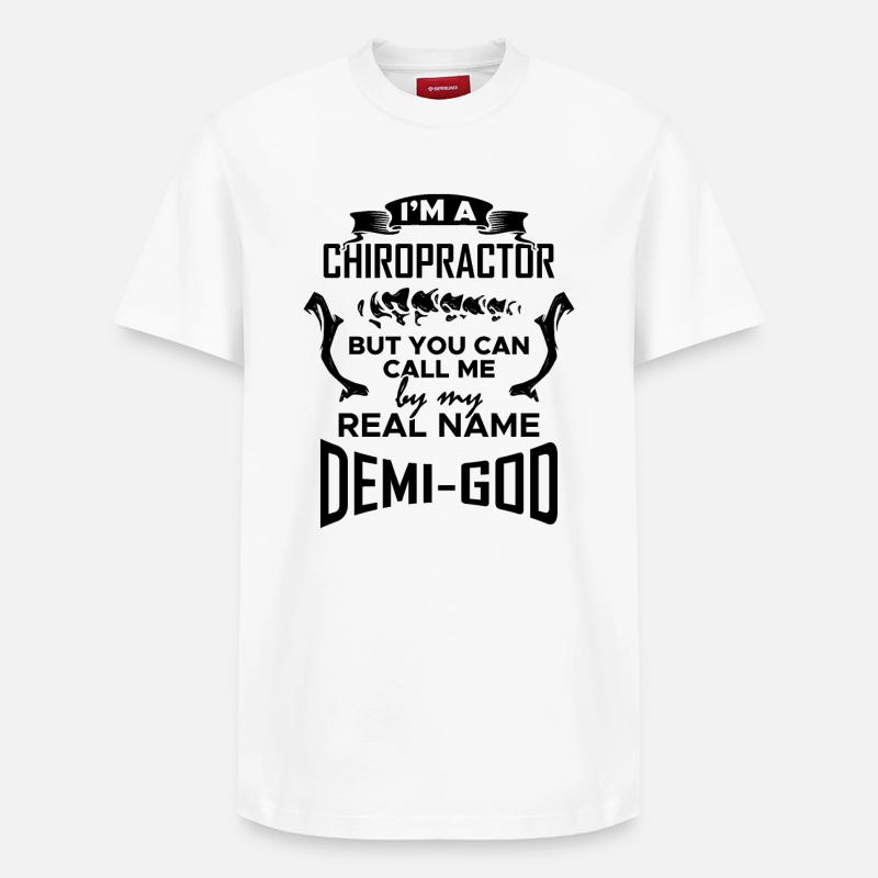 Chiropraktiker Halbgott - Relaxed Unisex Supima Cotton T-Shirt – von SPREAD - Weiß