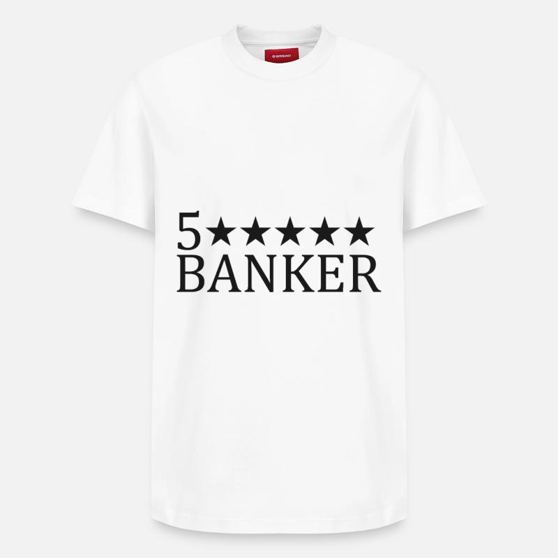 Logo de banquier cinq étoiles - T-shirt unisexe décontracté en coton Supima – de SPREAD - blanc