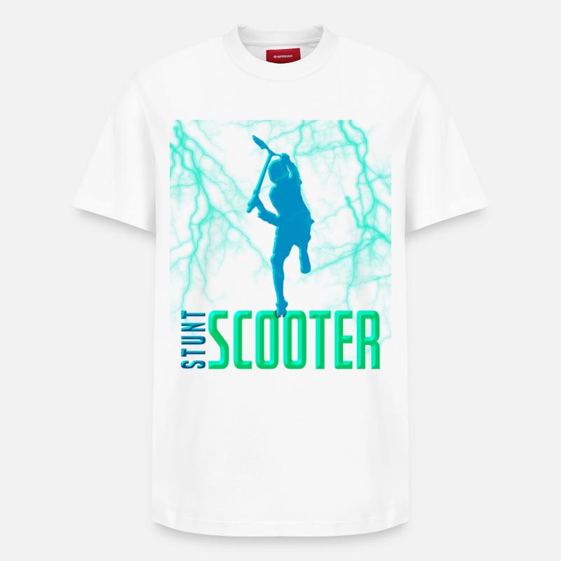 Trottinette freestyle trottinette acrobatique - T-shirt unisexe décontracté en coton Supima – de SPREAD - blanc