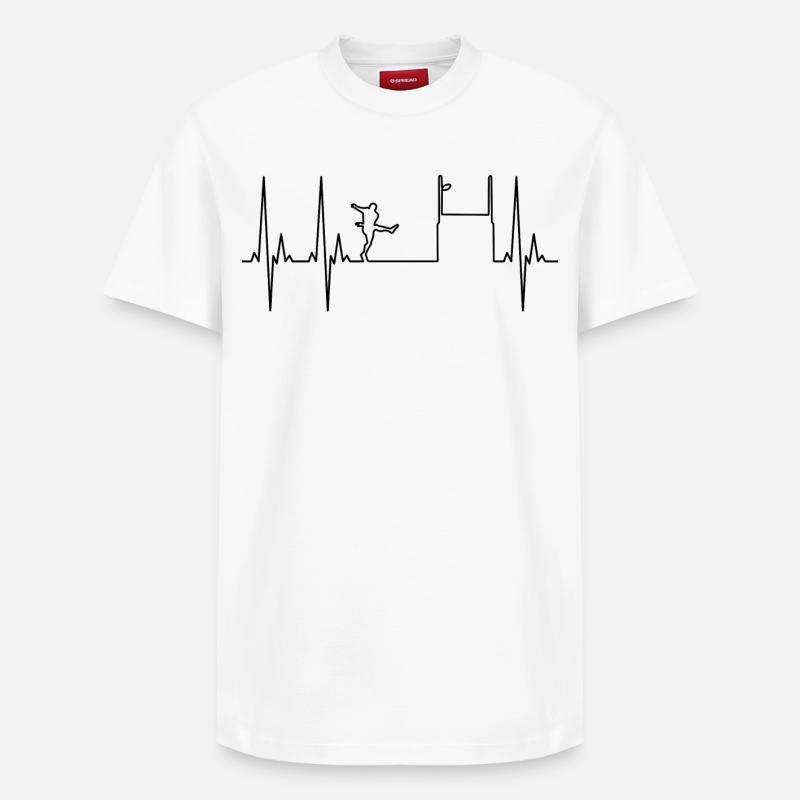 Électrocardiogramme Rugby - T-shirt unisexe décontracté en coton Supima – de SPREAD - blanc