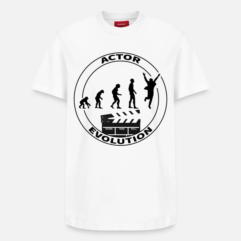 Evolution Schauspieler Darsteller Geschenk - Relaxed Unisex Supima Cotton T-Shirt – von SPREAD - Weiß