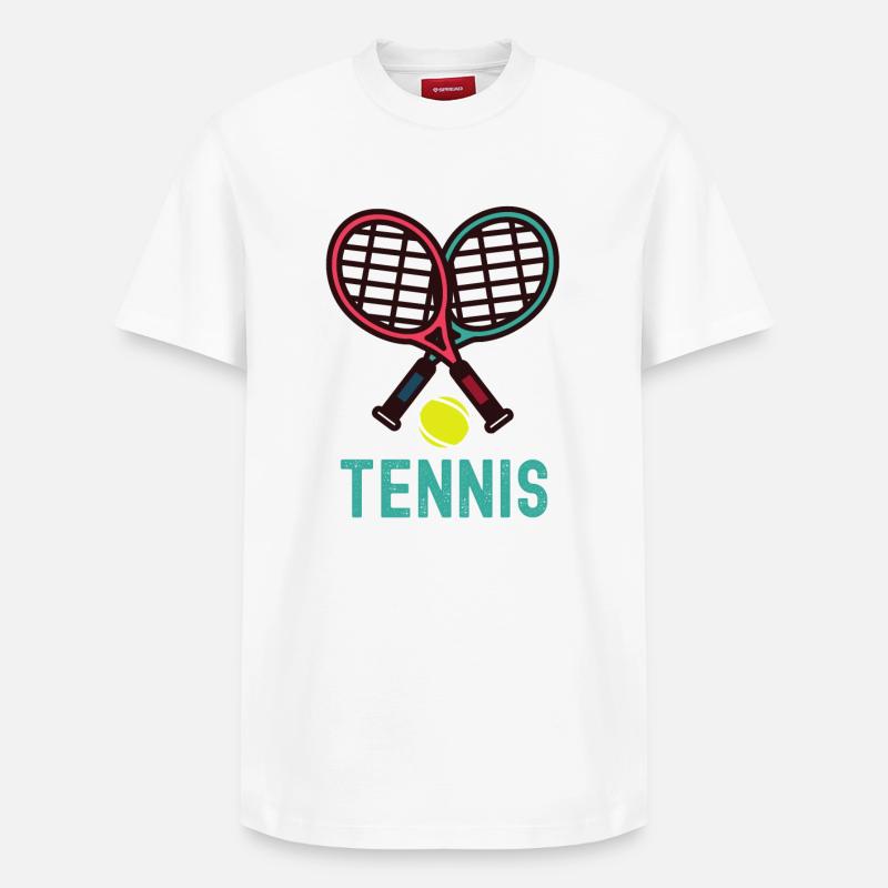 Tennis - T-shirt unisexe décontracté en coton Supima – de SPREAD - blanc