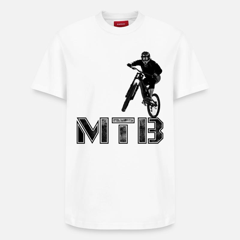 MTB Mountainbiking Geschenk - Relaxed Unisex Supima Cotton T-Shirt – von SPREAD - Weiß