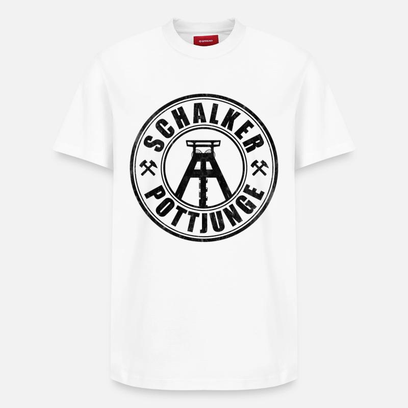 Schalker Pottjunge | Gelsenkirchen Ruhrpott Junge - Relaxed Unisex Supima Cotton T-Shirt – von SPREAD - Weiß