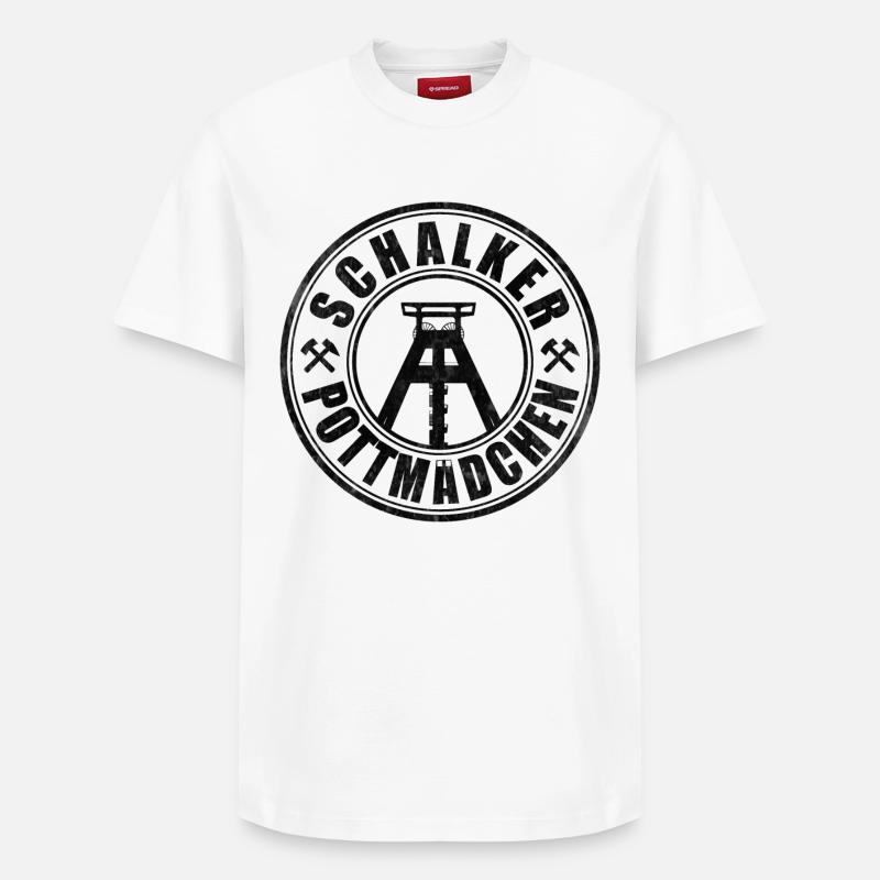 Schalker Pottmädchen | Ruhrpott Mädchen - Relaxed Unisex Supima Cotton T-Shirt – von SPREAD - Weiß