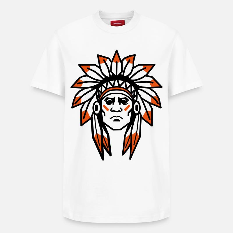 Chef autochtone Apache indien - T-shirt unisexe décontracté en coton Supima – de SPREAD - blanc