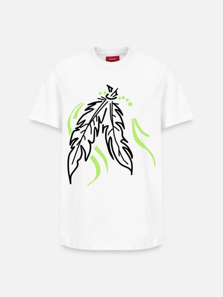 Feathers tied together - Relaxed Unisex Supima Cotton T-Shirt – by SPREAD - white