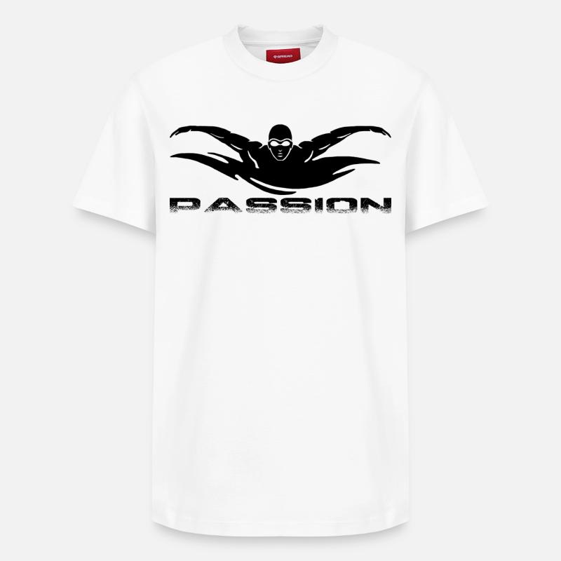 Swimming - Relaxed Unisex Supima Cotton T-Shirt – von SPREAD - Weiß