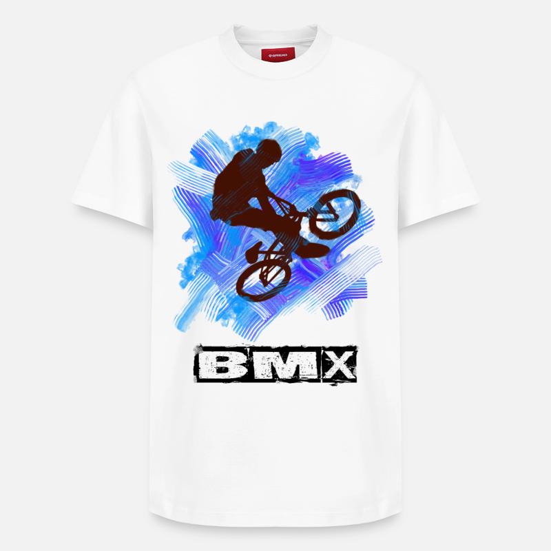 Bmx - Relaxed Unisex Supima Cotton T-Shirt – von SPREAD - Weiß
