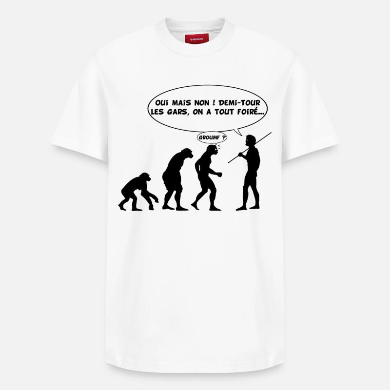 évolution inversée - T-shirt unisexe décontracté en coton Supima – de SPREAD - blanc
